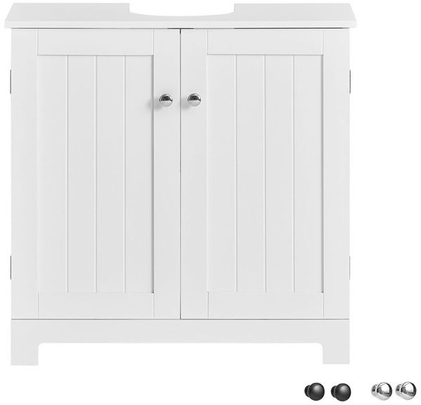 SoBuy BZR18-II-W Waschbeckenunterschrank, MDF, Lackiert, Weiß, 58 x 60 x 30 cm