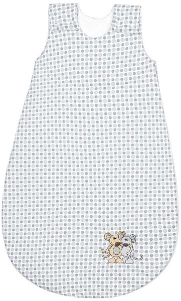 ODENWÄLDER BABYNEST Erstlings-Schlafsack Jersey Tupfen Gr. 70, Silver & Grey 1446-1/1390 Gr. 70