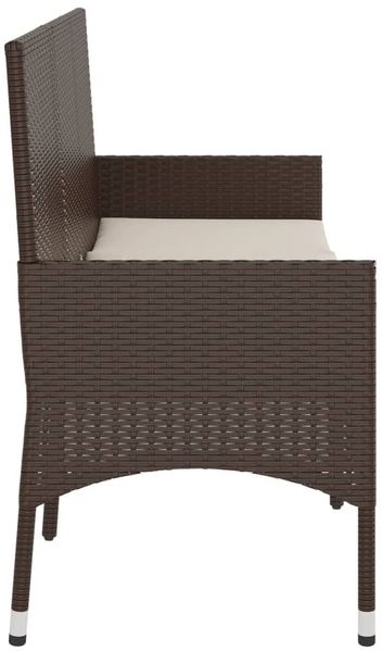 vidaXL Gartenbank 3-Sitzer mit Kissen Braun Poly Rattan 319491 Bild 5