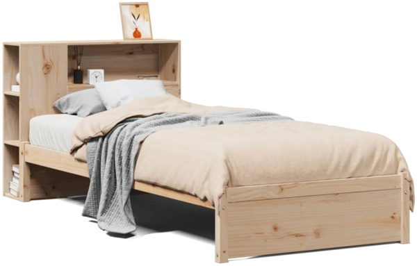 vidaXL Massivholzbett mit Regal ohne Matratze 90x200 cm Kiefernholz 3322373 Bild 1