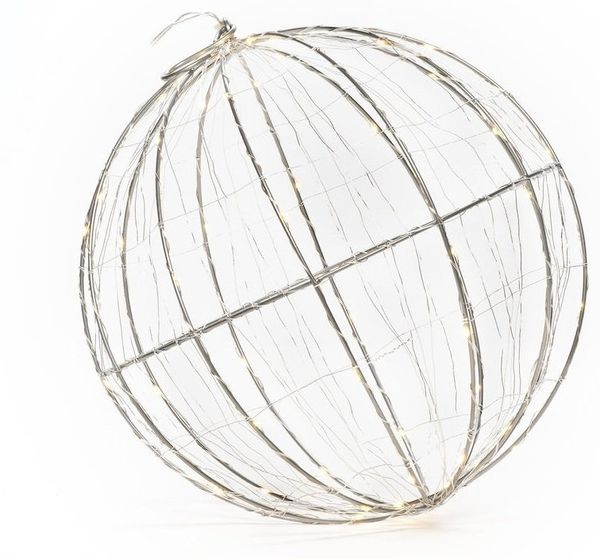 KONSTSMIDE No. 1794-333 LED Metallball silberfarben 60 warmweiße Dioden