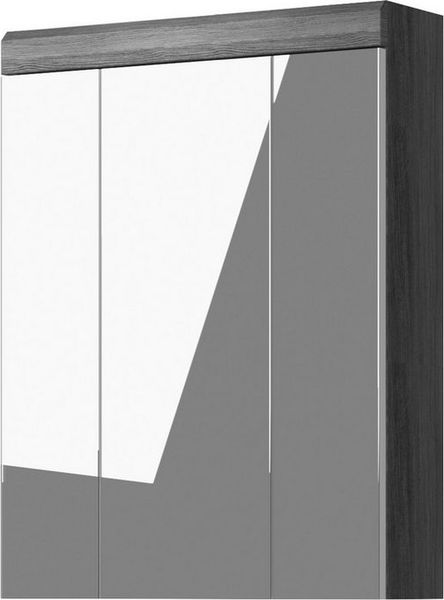 Inn. Furn Badezimmerspiegelschrank Shawn (Badschrank grau Rauchsilber, BreitexHöhe 60x79 cm) 3-türig