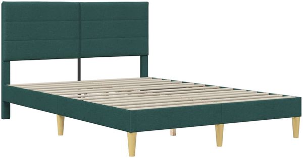 vidaXL Bettrahmen mit Kopfteil Dunkelgrün 120 x 190 cm Stoff 42027573 Bild 3