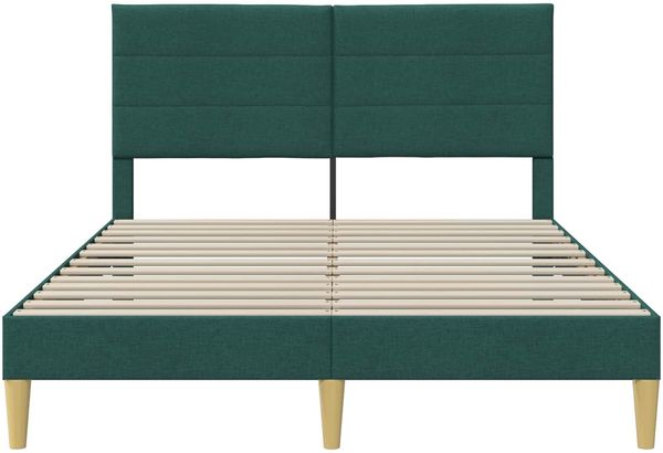 vidaXL Bettrahmen mit Kopfteil Dunkelgrün 120 x 190 cm Stoff 42027573 Bild 4