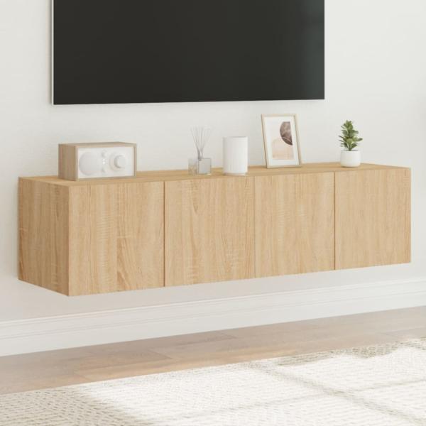 vidaXL TV-Wandschränke mit LED-Leuchten 2 Stk. Sonoma-Eiche 60x35x31cm 837272