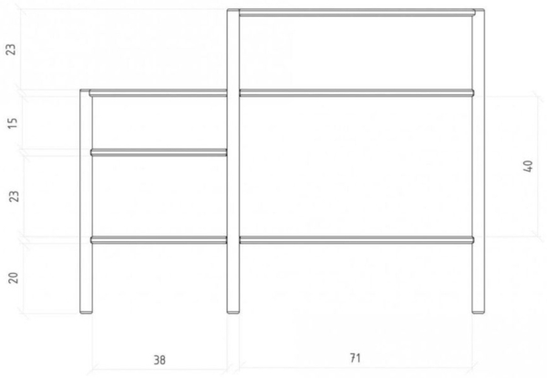Bücherregal Regal SAGA Buche massiv 120x86x46 cm Bild 3
