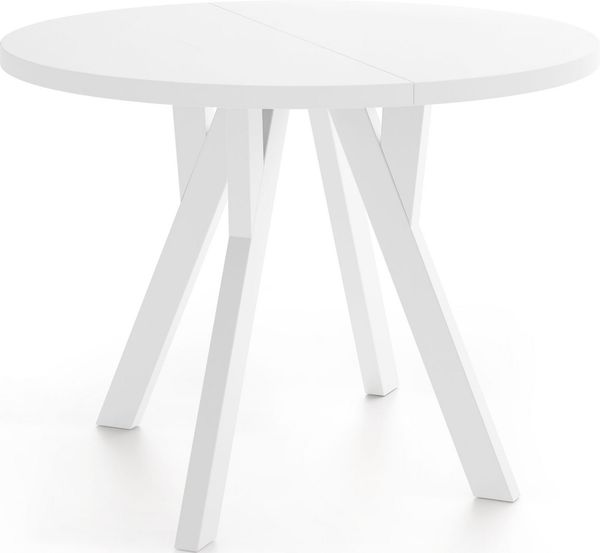 WFL GROUP Esstisch Avero White (vier Größen – 80/90/100/100 cm, ausziehbar auf 160/190/140/200 cm), platzsparender Tisch für kleine Küche, Esszimmer oder Wohnzimmer