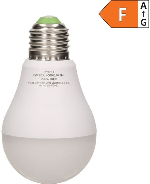 Orno THAR LED NEW 7W A60 Lampe mit Mikrowellen-Bewegungssensor 600 lm 4000K E27
