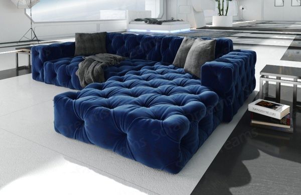 Sofa Dreams Ecksofa Polster Design Sofa Samtstoff Menorca L Form kurz Stoffsofa, Loungesofa