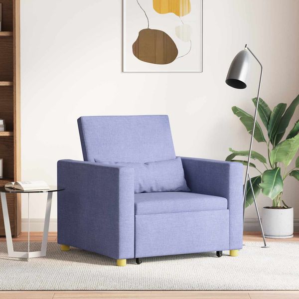 vidaXL Ausziehbare Schlafcouch Einzel Jeans blau 90 x 165 x 87 cm 42002695