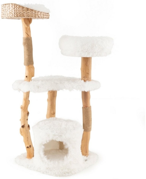 KOMFOTTEU Kratzbaum Katzenbaum, 124 cm Kletterbaum mit Stützstangen