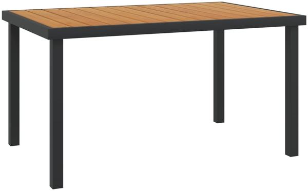 vidaXL Gartentisch Braun 140x90x74 cm Aluminium und WPC 312210