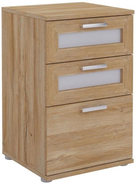 CARO-Möbel Nachttisch für Boxspringbetten MARIKE Nachtschrank Nachtkommode in Wildeiche, mit 3 Schubladen