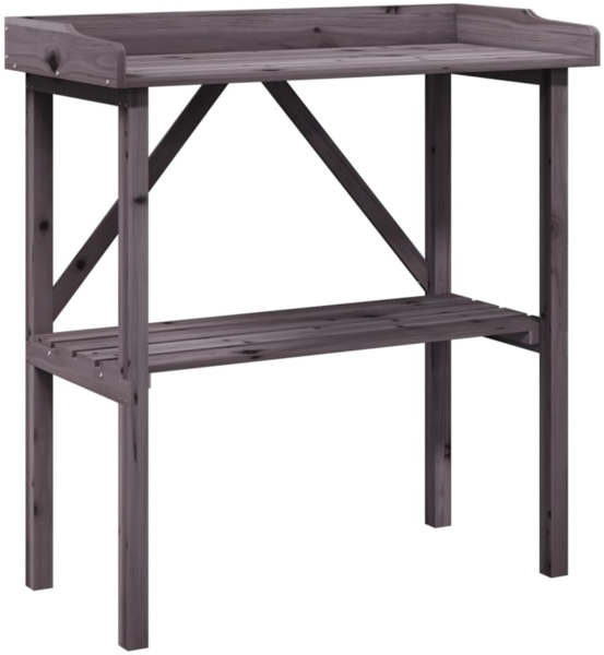 vidaXL Pflanztisch mit Ablage Grau 78x38x82,5 cm Massivholz Tanne 156351