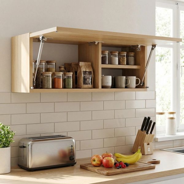 Home Nature Wohnkonzept Hängeschrank für Küche, Bad und Schlafzimmer aus Spanplatte, 30 x 25 x 80 cm, Natur