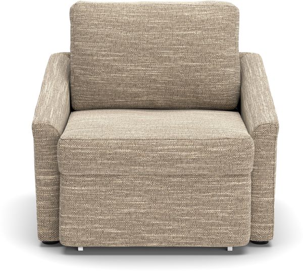 DOMO. collection Sessel Relax Box, Polstersessel mit Boxspringfederung und Schlaffunktion, Armsessel, Cocktailsessel, Loungesessel, 108 x 96 x 86 cm (BxTxH), braun-beige