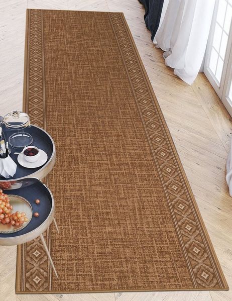 Mazovia Läufer Läufer Teppichläufer Brücke - Vorzimmer Küche - Beige, 67 x 100 cm, Kurzflor, Rutschfest, Meterware, Verschiedene Größen