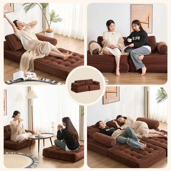 LITBIRD Schlafsofa faltbar, 4-in-1 Multifunktionssofa, Sitzsack-Sofa, Relaxsessel, 1 Teile, Spielsofa & Gästebett für kleine Räume Bild 3