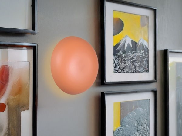 Akku Wandleuchte DAVEY aus Metall Orange per USB aufladbar, Ø 15,5cm