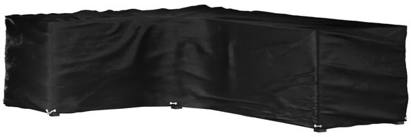 vidaXL Gartenmöbel-Abdeckung in L-Form mit 16 Ösen, Polyethylen schwarz, 260 x 210 x 80 cm