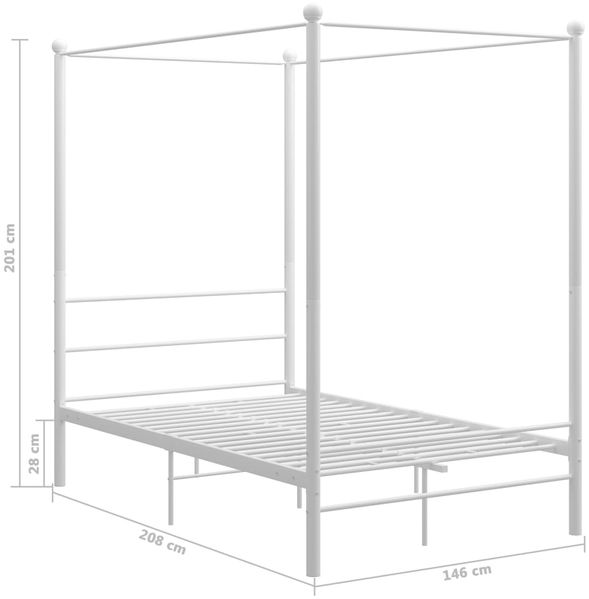 vidaXL Himmelbett Weiß Metall 140x200 cm 325061 Bild 6
