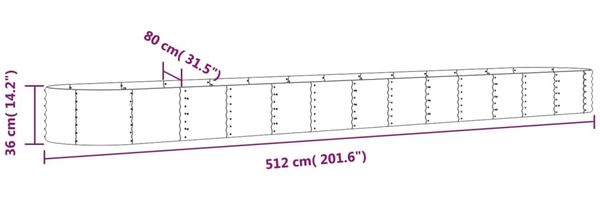vidaXL Hochbeet Verzinkter Stahl 512x80x36 cm Silbern 318942 Bild 6