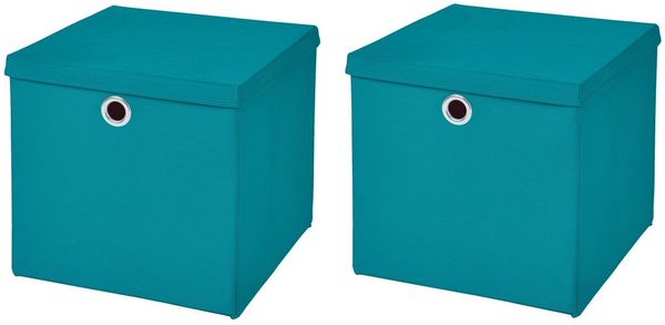 StickandShine Faltbox 2er SET 28 x 28 x 28 cm mit Deckel – perfekt für KALLAX - 19 Farben