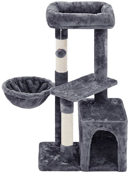 Yaheetech Kratzbaum 87 cm (H), Katzenbaum Kletterbaum mit Katzenhöhle & Liegemulde