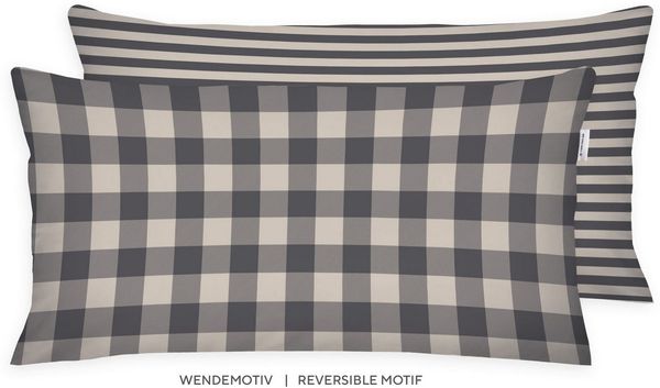 TOM TAILOR HOME Kissenbezüge new bedroom, Classic Check, 40x40cm oder 40x80cm, (1 Stück), Wendedesign mit Markenreißverschluss