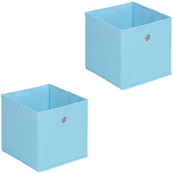 IDIMEX Aufbewahrungsbox ELA (Set), Aufbewahrungsboxen im 2er Set, Regalboxen mit Griff 27x27cm hellblau