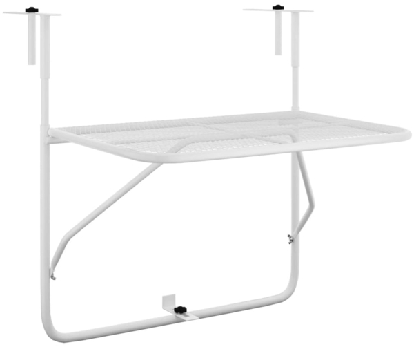 vidaXL Balkontisch Weiß 60x40 cm Stahl 340916