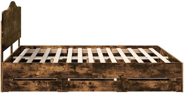 vidaXL Bettrahmen Geräucherte Eiche 180 x 200 cm Ingenieurs Holz 3413391 Bild 9