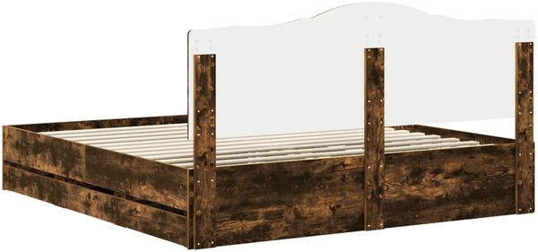 vidaXL Bettrahmen Geräucherte Eiche 180 x 200 cm Ingenieurs Holz 3413391 Bild 10
