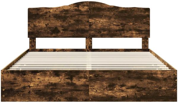 vidaXL Bettrahmen Geräucherte Eiche 180 x 200 cm Ingenieurs Holz 3413391 Bild 8