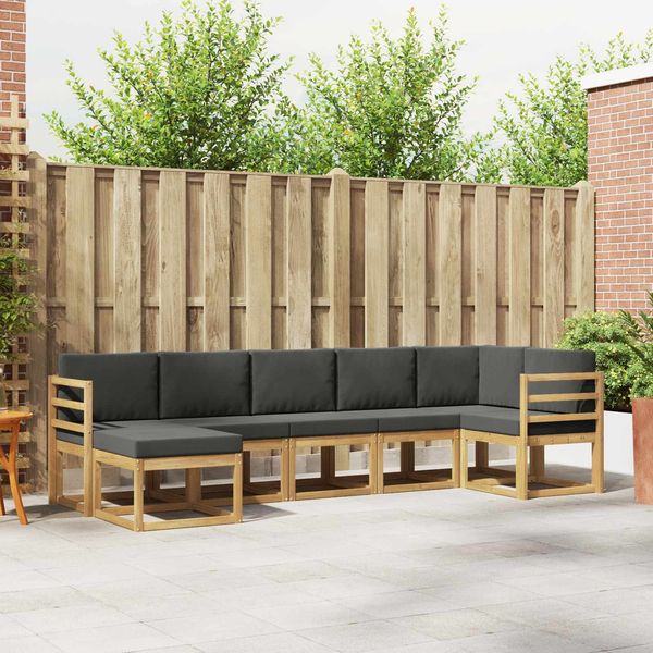 vidaXL Outdoor-Sofagarnitur 7 pcs Weiß und Anthrazit Polyester 3387931