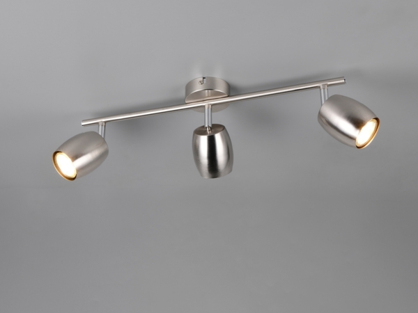 LED Deckenstrahler 3-flammig aus Metall Silber, Breite 47,5cm