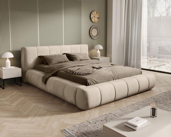 Compleo Polsterbett Designer Bett PALOS Velvet mit Bettkasten, Modern design, 120/140/160/180/200