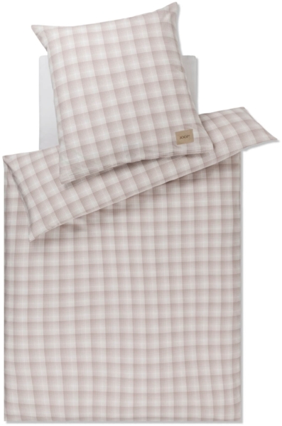 JOOP! Bettwäsche Soft Checks 45000 07 Cream Flanell 155 x 220 + 80 x 80 cm