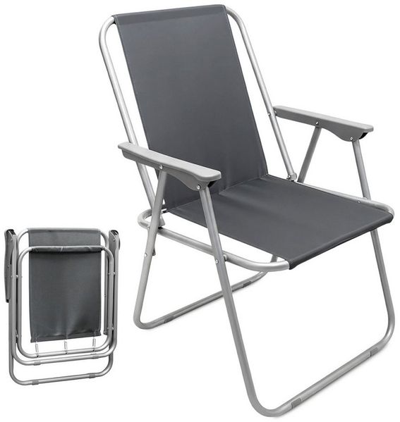 Spetebo Klappstuhl Camping Stuhl mit Armlehnen belastbar bis 100 kg (75 x 52 x 44 cm, 1 St), Leichtes Gewicht von nur 1,8 kg
