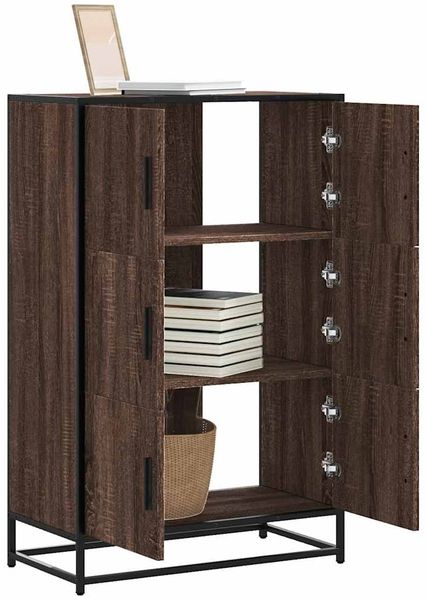 vidaXL Highboard Braun Eichen-Optik 68x35x106,5cm Holzwerkstoff Metall 849073