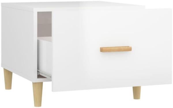 vidaXL Couchtisch Hochglanz-Weiß 50x50x40 cm Holzwerkstoff 812720