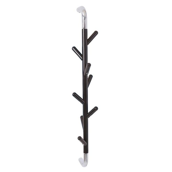 PROREGAL® Wandgarderobe Elegante drehbare Wandgarderobe mit 8 Haken, Schwarz, Haken verchromt