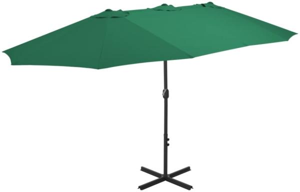 vidaXL Sonnenschirm mit Aluminium-Mast 460x270 cm Grün 44867