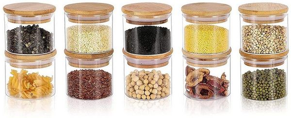 Simloveve Vorratsglas, (10-tlg, 250ml), Kaffee Vorratsdosen, Gewürzgläser, Gewürzbehälter