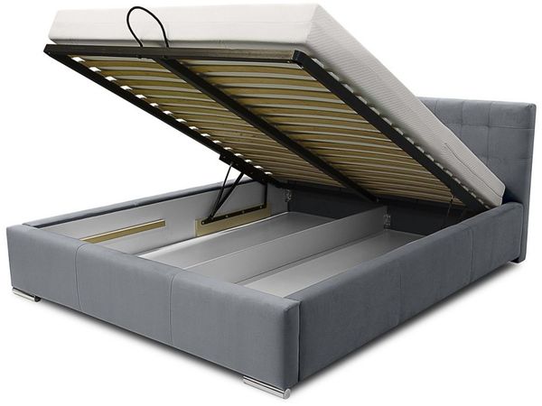 Polsterbett Schlafzimmerbett LORENA 140x200cm Standard in Stoff Alova Blau Bild 3