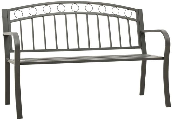 vidaXL Gartenbank Grau 120 cm Stahl 319586