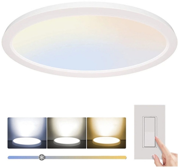 Sunicol Deckenleuchten Rund Panel Ultraflach LED Deckenleuchte, 24W-48W, Wohnzimmer Flur, 48W Ø50cm, 3000K Warmweiß/4500K Naturweiß/5000K Weiß, 3000K/4000K/5000K Dimmable Bild 5
