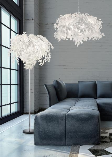 Reality Leuchten 'Leavy' Hängeleuchte, 4-flammig, Chrom / Weiß, Ø 38 cm Bild 12