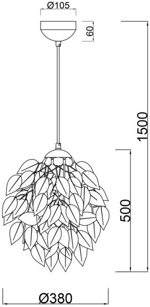 Reality Leuchten 'Leavy' Hängeleuchte, 4-flammig, Chrom / Weiß, Ø 38 cm Bild 10