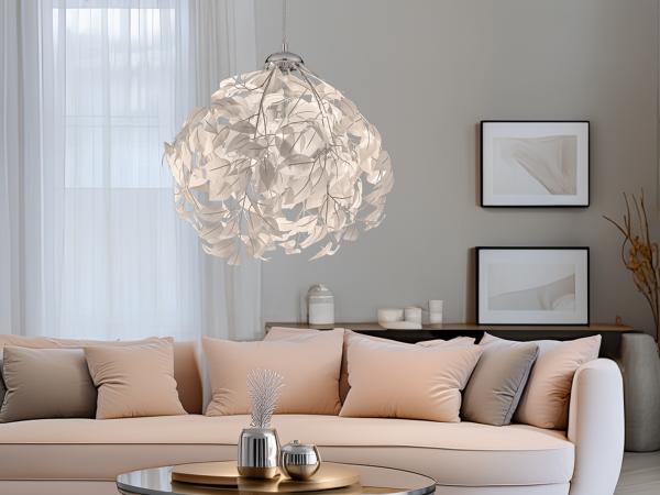 Reality Leuchten 'Leavy' Hängeleuchte, 4-flammig, Chrom / Weiß, Ø 38 cm Bild 6